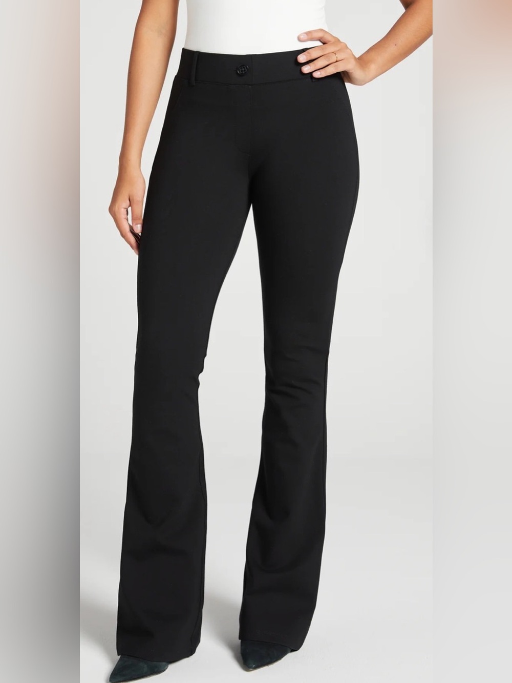 Betabrand Black Boot-Cut Flare Pants